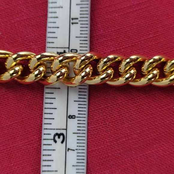 Cuban Chain Necklace With Sailor Clasp 24 K Gold Filled  Unisex! - Picture 6 of 11